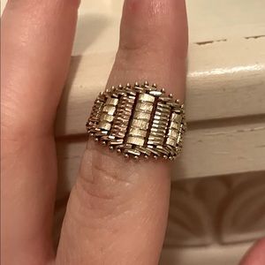 14k solid gold mesh ring - size 6